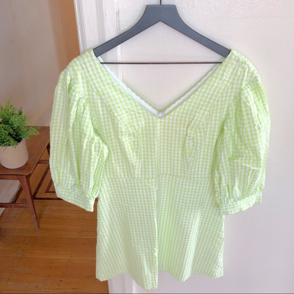 Urban Outfitters Lena Gingham Puff Sleeve Dress - Picture 9 of 12